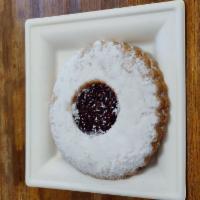 Linzer Cookie. · Traditional shortbread cookie with a raspberry filling.