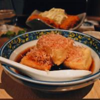 Age-Dashi Tofu · Tofu, nameko tempura sauce.