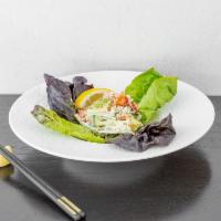 Lobster avocado salad  · Lobster, cucumber and avocado with aioli and tobiko 