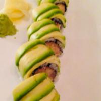 Green Dragon · Spicy yellowtail topped with avocado
