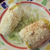 Corn on the Cob · Mexican mayo, Cotija cheese and chilito piquin powder.