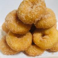 Cinnamon Sugar Mini Donuts(12) · Handcrafted mini donuts. Always made to order. 12 Cinnamon Sugar Mini Donuts