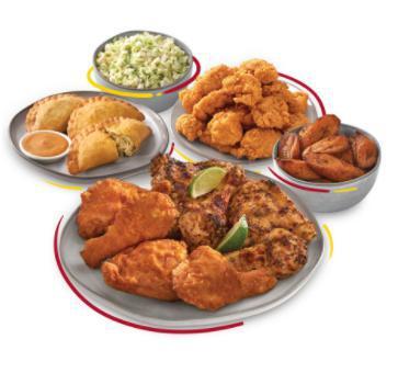 Chicken Family Flavor Meal - Feeds 6-8  · 16 Pieces of Chicken, 3 Family Sides and your choice of 8 Dinner Rolls or Tortillas. Feeds 6-8 people.