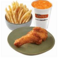 Drumstick Kids Meal · Includes Choice of Fried or Grilled Drumstick, Choice of Side, and Choice of Drink.