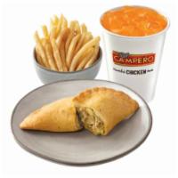  Empanada Kids Meal  · 
Handmade Daily and Packed with Our Signature Chicken, Choice of Side, and Choice of Drink.

