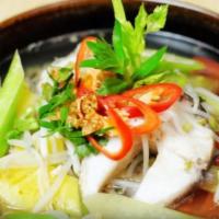 Hot and Sour Soup with Chicken · Soup that is both spicy and sour, typically flavored with hot pepper and vinegar.