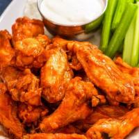 6 piece Party Wings · Fried party wings served with Blue cheese dipping.