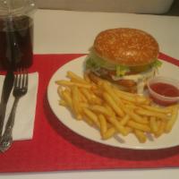 09. Fish Sandwich Combo · Served on a fresh toasted sesame bun with Whiting Fish and, with lettuce, tomato, pickles, o...