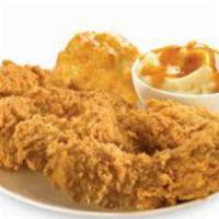 Dinner Box · Comes with 3 Pieces of our delicious fried chicken (Leg,Thigh and Wing),  1 Dinner Roll and ...