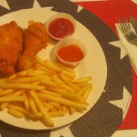 2 Pieces of Chicken with French Fries and 1 Dinner Roll · Comes with  2 Pieces of our delicious fried chicken (Leg and Thigh), a order of French Fries...