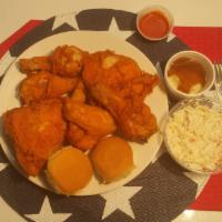 4 Piece Chicken with French Fries and 1 Dinner Roll · Comes with  4 Pieces of our delicious fried chicken (Leg,Thigh, Breast, and Wing), a order o...