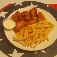 6  Pieces of Hot Wings with French Fries · Comes with 6 Pieces of our famous Hot Wings and French Fries. Dipping Sauce: Blue Cheese, Ra...