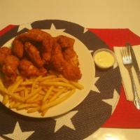 20 Pieces of Hot Wings with French Fries · Comes with 20 Pieces of our famous Hot Wings and French Fries. Dipping Sauce: Blue Cheese, R...