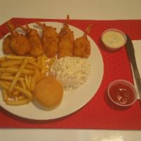 9 Pieces of Succulent Jumbo Shrimps · 9 Pieces of Succulent Jumbo Shrimps with a order of French Fries, and a side order of Colesl...