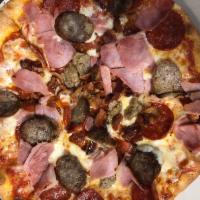 Meat Lovers Pizza · Sausage, pepperoni, bacon, and ham.