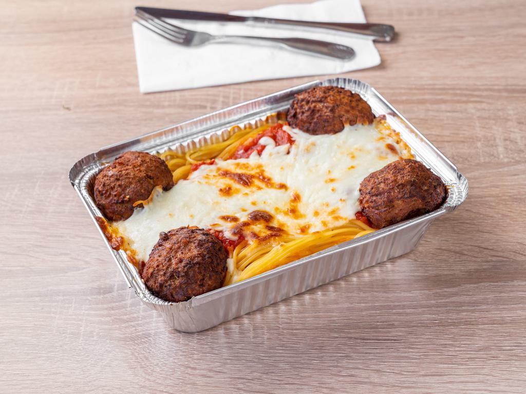 Spaghetti with Meatballs · Italian-American dish of spaghetti, tomato sauce, and meatballs.