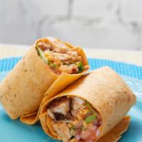 MMG Signature Wrap · Chicken or steak, turkey bacon, reduced fat cheddar power blend of romaine, spinach and baby...
