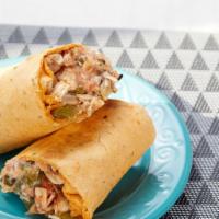 Tex Mex Fajita Wrap · Chicken or steak, sauteed green peppers and onions, reduced fat cheddar cheese, fat free sou...