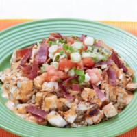Arizona Bowl · Chicken or steak, turkey bacon, tomatoes, scallions, and zero carb signature sauce over brow...
