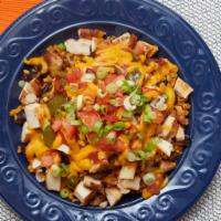 El Mexicana Bowl · Chicken or steak, sauteed green peppers and onions, reduced fat cheddar cheese, salsa, tomat...
