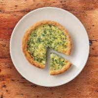 Quiche Florentine · Egg, spinach and Swiss custard baked in a buttery, flaky pie crust.