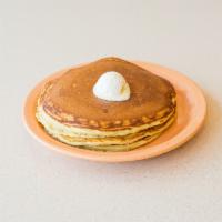Scrambler’s Homemade Tall Stack · 3 original pancakes made from scratch.