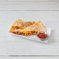 Chicken Quesadilla · Grilled chicken, Jack cheese, peppers and onions.