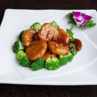 M15. General Tso's Soy Protein · Soy protein with steamed broccoli, in a spicy brown sauce. With brown rice and choice of mis...