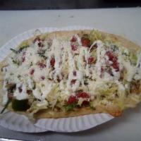 Vegetales Quesadilla · Vegetables. Large hand made tortilla with melted cheese topped with lettuce, pico de gallo, ...