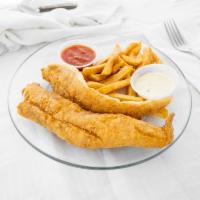 Whiting Fish and Fries · Firm flaky fish.