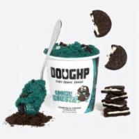 COOKIES & CREAM (COOKIE MONSTA) · Blonde cookie dough gone blue with Oreos mashed in. 

Ingredients: heat-treated flour, salte...