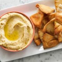 Hummus & Pita · Hummus with olive oil, carrots, celery and pita chips