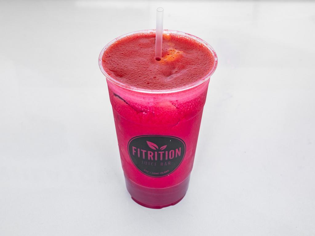 Hangover Juice · Apple, lemon, carrot, beet and ginger.