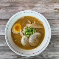 Shio Ramen · Salt based chicken broth, half egg, bean sprout, bamboo shoots, scallions