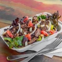Tri-Tip Salad · Mixed green salad with thinly sliced tri - tip and cooked with our signature Pocket sauce, t...
