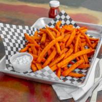 Sweet Potato Fries Full Order · Fried sweet potatoes with ranch dressing.