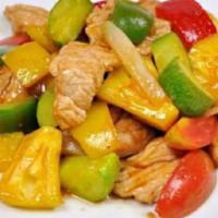 Sweet & Sour · Stir-fried with pineapple, tomatoes, onions, cucumber, bell pepper in sweet & sour sauce.