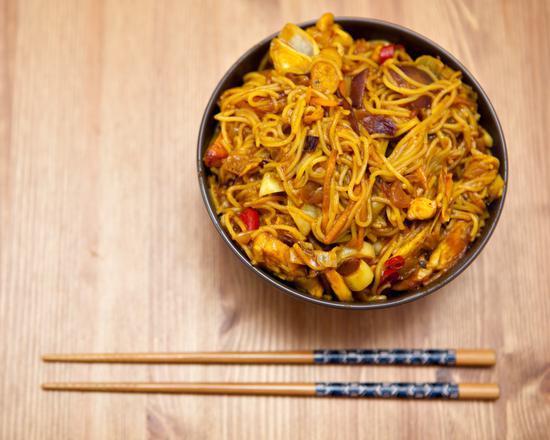 The Chicken Hakka Noodles · Classic Hakka style noodles are stir fried to perfection.