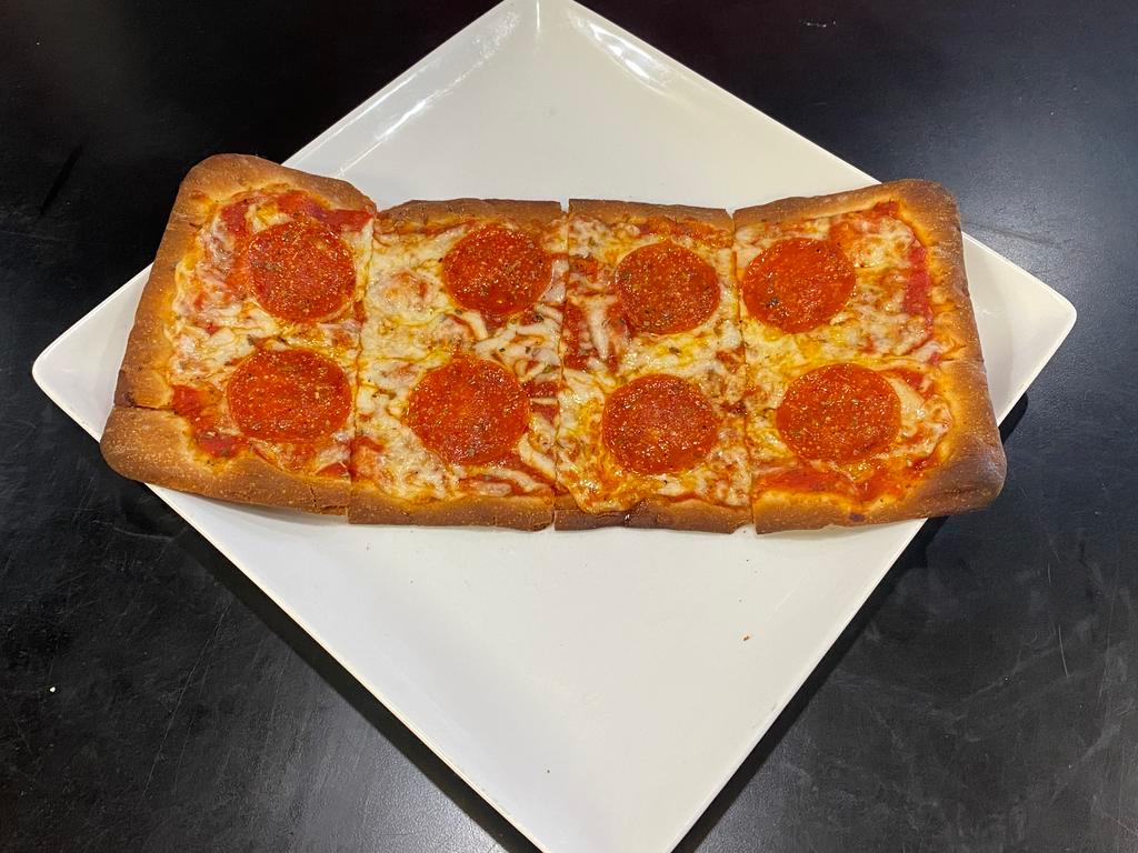 Build Your Own Flatbread Pizza · Pizzas with red, white, or pink pizza sauce, mozzarella and 1 topping. Extra toppings for an additional cost.