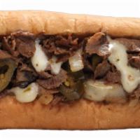 Jalapeno Jack Cheesesteak · Sliced steak with sauteed mushrooms, onions, jalapenos and melted pepper jack cheese.