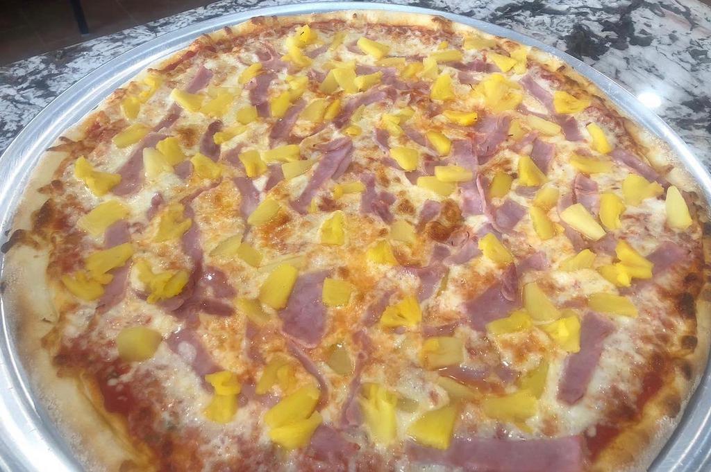 Hawaiian Pizza · Ham, pineapple, and mozzarella cheese.
