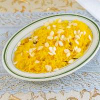 46. Zarda · Sweet flavoured rice with yellow colouring.