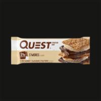  Quest Protein Bar - S'mores - 2.12 oz (Gluten Free and Kosher)  ·  Satisfy your cravings for the campfire classic taste of chocolate, graham crackers and toas...