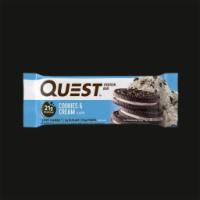 Quest Protein Bar - Cookies & Cream - 2.12 oz (Gluten Free & Kosher)  · Served with real cookie crumbles and delicious white chocolate flavored chips, America’s fav...
