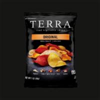  Terra Chips - Original - 5 oz (Fiber Rich & No Added Sugar)  ·  Yuca, taro, sweet potato, batata.