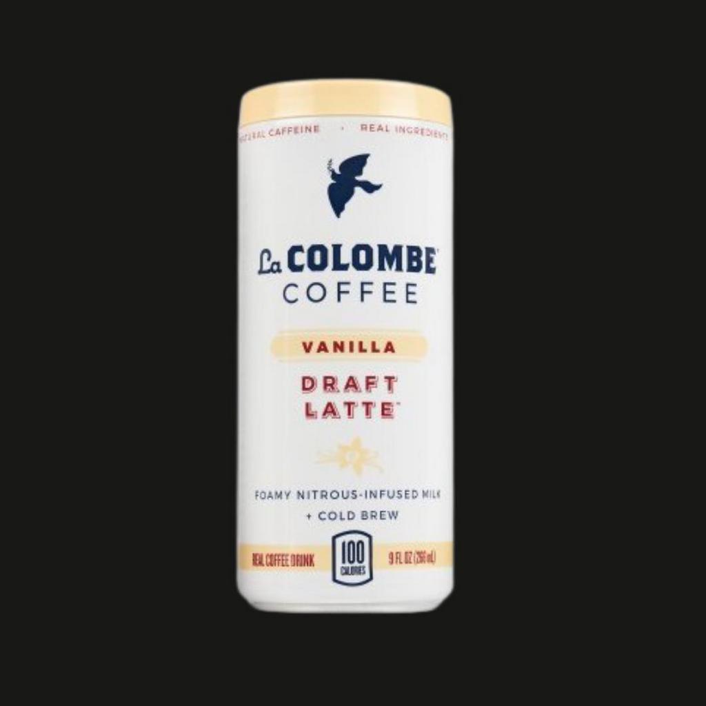  La Colombe Draft Latte Vanilla - 9 oz (Kosher, Gluten Free, Lactose-Free)  · Experience the full taste and texture of a true vanilla latte, complete with a frothy layer of silky foam. Vanilla draft latte is made with whole, real ingredients like nutrient-rich milk, cold brew, and natural vanilla. It’s minimally sweetened with just a pinch of cane sugar, for a better, healthier morning jolt. Best enjoyed chilled!