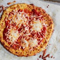 vegan aurora pie · Vegan pie with tomato sauce, mushrooms, peppers, onions, and vegan cheese