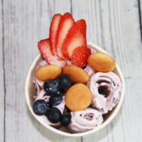 3. Wild Berry · Base; vanilla mix-in; raspberry, blackberry, blueberry topping; fresh strawberry, blueberry,...