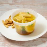 2. Wonton Soup · Seasend broth with filled wonton dumplings.