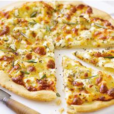 Bianca pizza · Ricotta& mozzarella cheese , no sauce.